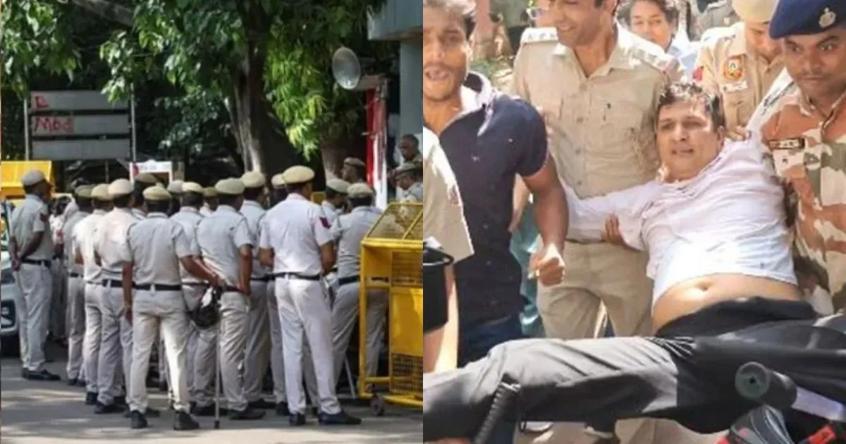 गांधी जयंती पर CEC के खिलाफ सड़क पर उतरे AAP कार्यकर्ता, जंतर-मंतर पहुंचे सौरभ भारद्वाज हिरासत में