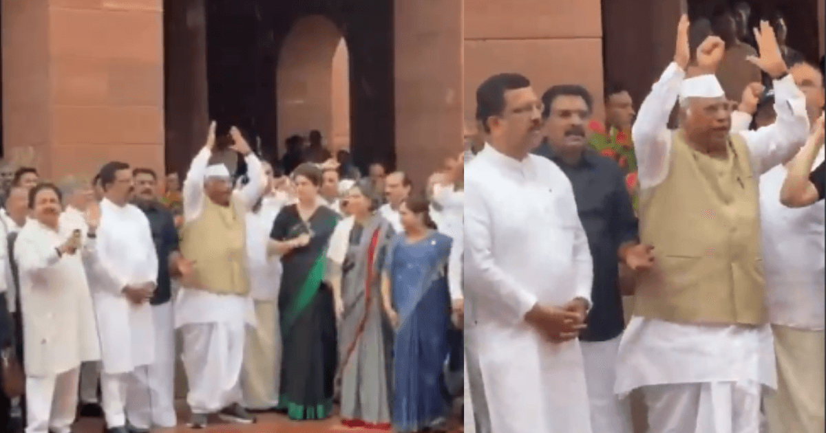 VIDEO: 'वी वांट जस्टिस, गली-गली में शोर...' संसद के बाहर गूंजे नारे, राहुल गांधी बोले- मेरा माइक बंद किया गया
