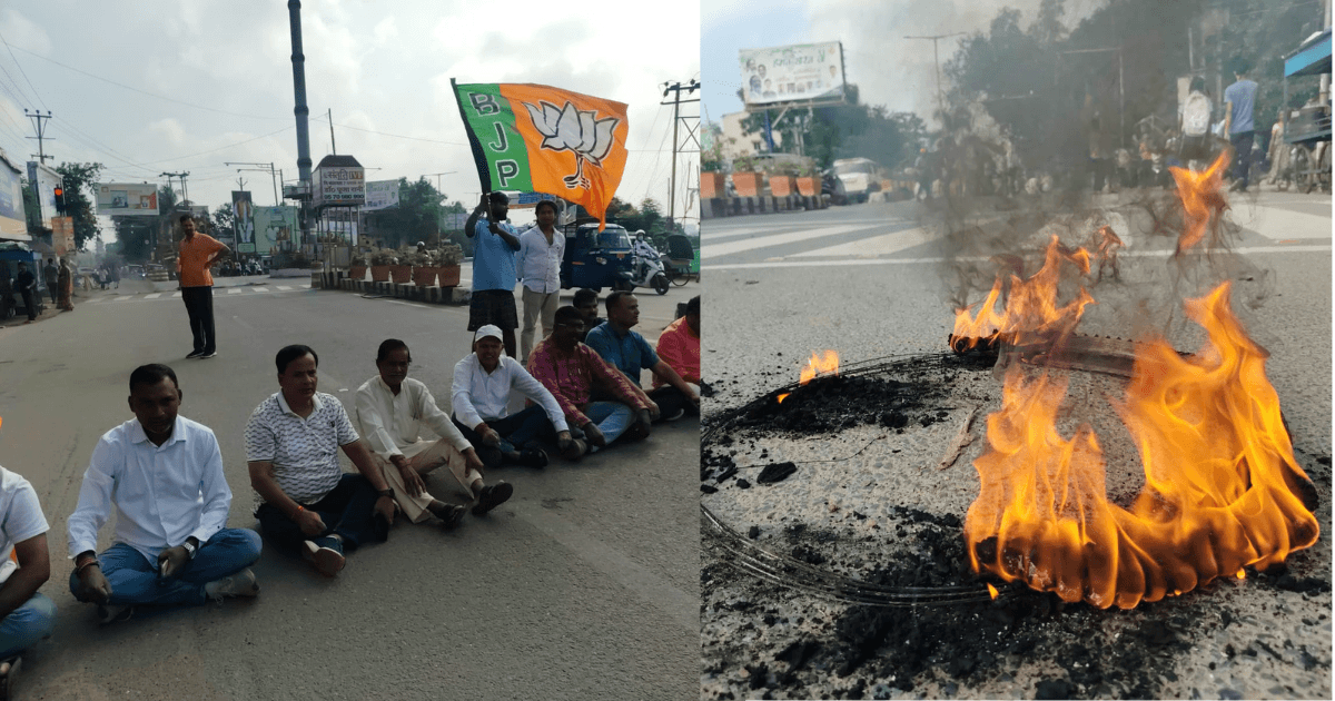 झारखंड बंद का रांची में दिखा असर, जगह-जगह टायर जलाकर प्रदर्शन, कई नेता हिरासत में