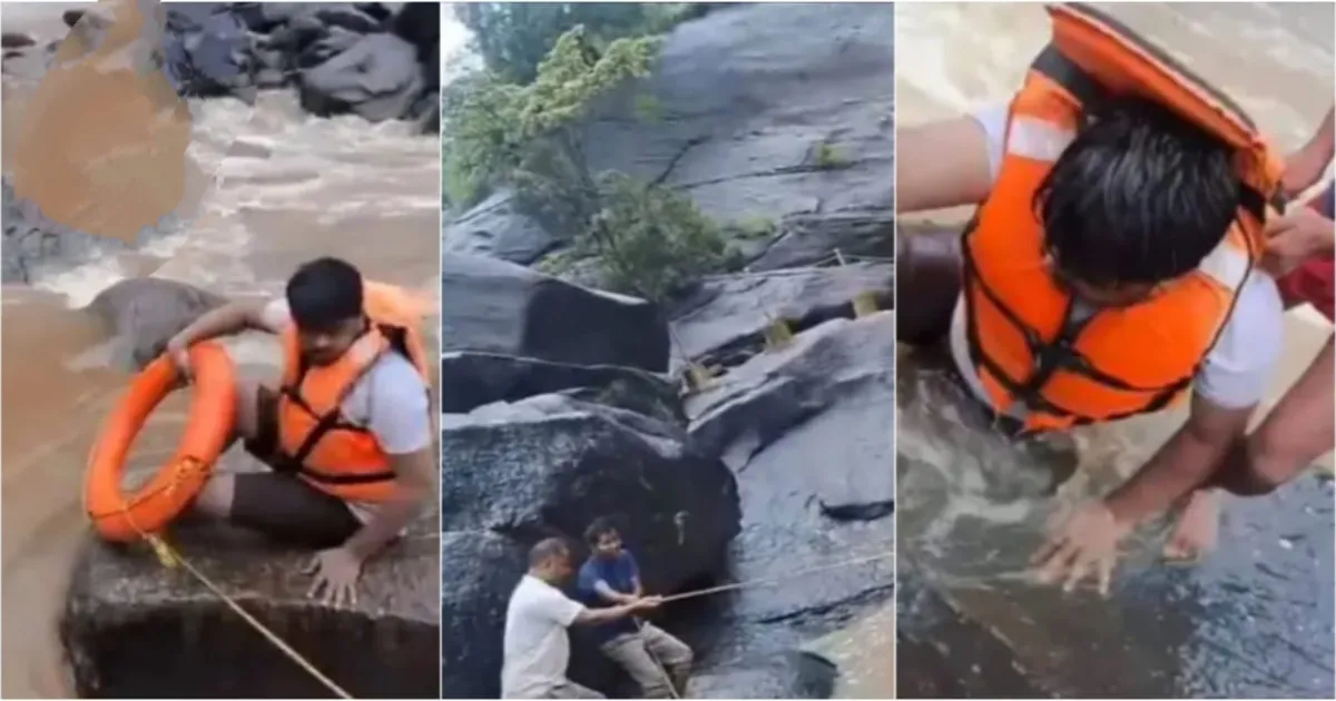 हुंडरू फॉल में बड़ा हादसा टला, गहरे पानी में फंसे दो पर्यटक बाल-बाल बचे, कई जलप्रपात उफान पर
