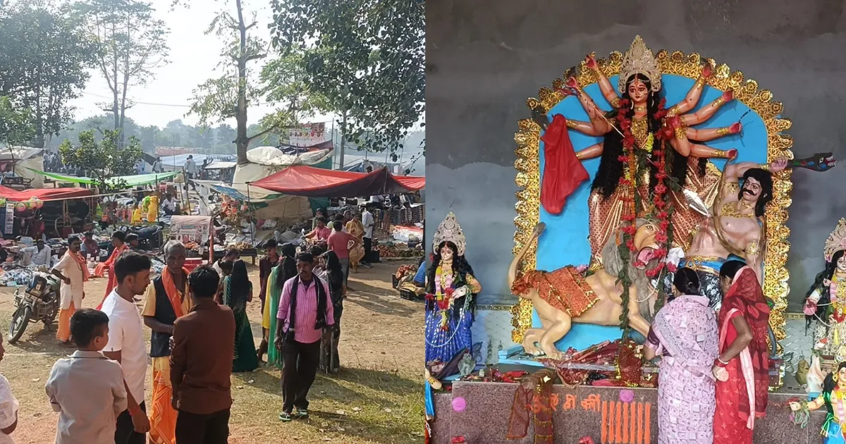 22 गांवों की आस्था का केंद्र है बधनी नावाडीह का दुबे स्थल, नम आंखों से मां दुर्गा को दी विदाई