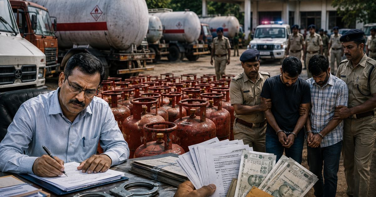 थाने में खड़े ट्रकों से गायब हुई डेढ़ करोड़ की LPG!  सरकारी रिकॉर्ड फर्जी और अफसर मालामाल!