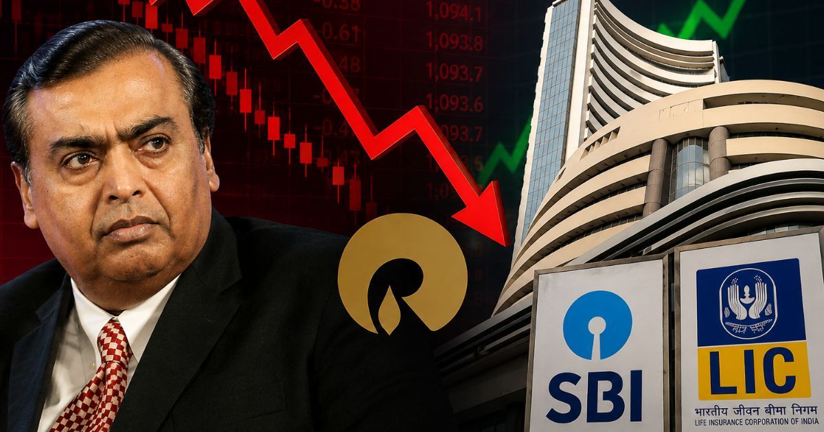 शेयर बाजार की गिरावट में डूबे दिग्गज, रिलायंस को ₹46,078 करोड़ की चोट; SBI-LIC ने बचाई सरकारी कंपनियों की लाज